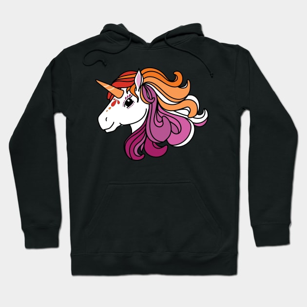 Rainbow Unicorn, Lesbian Pride Hoodie by FairyNerdy